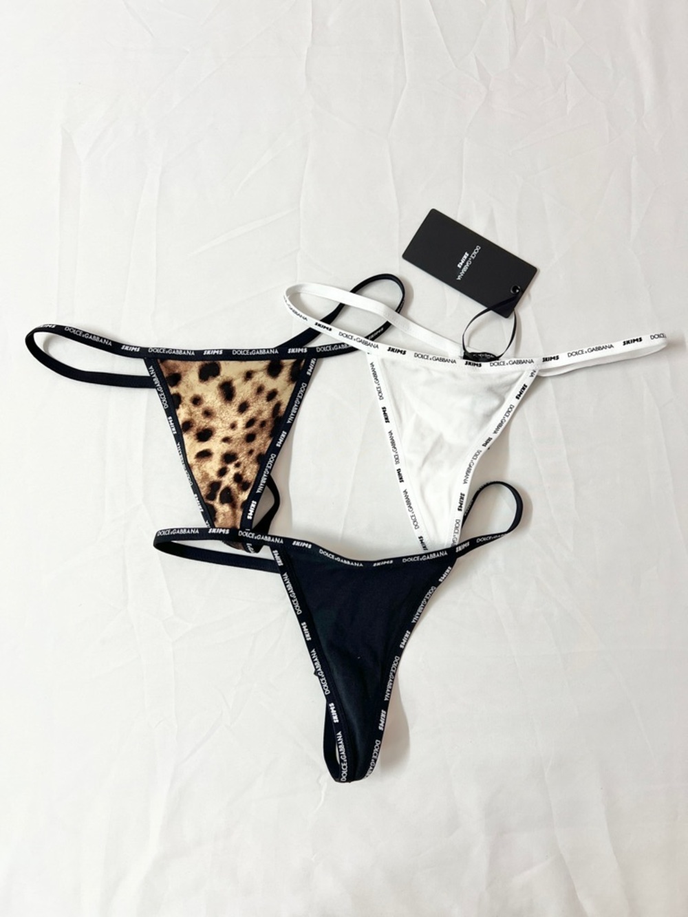 SKIMS x Dolce & Gabbana Cotton Jersey 3-Pack String Thong Underwear Bundle
